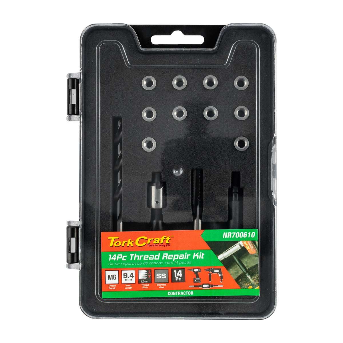 Tork Craft Thread Repair Kit 14 Pc M6 X 1.0 X 9.4 Mm Flange Insert