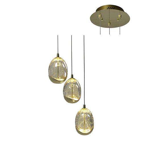 Eurolux Dew Drop 3 Lt Pendant 250mm Gold