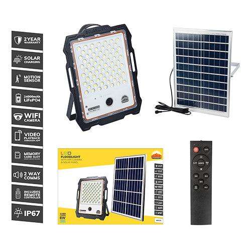 ***Solar Floodlight & Wifi Camera Led 1160lm 7000 K