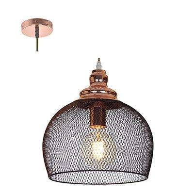 ***Mesh Pendant 280mm Matt Black/Copper E27 1x40w