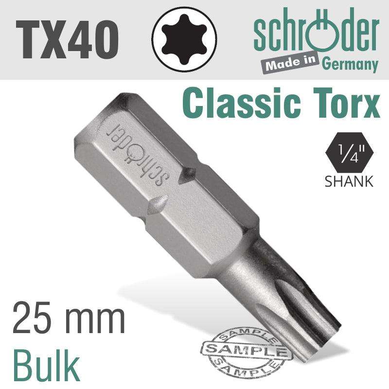 Schroder Torx Tx 40 Classic Bit 25 Mm