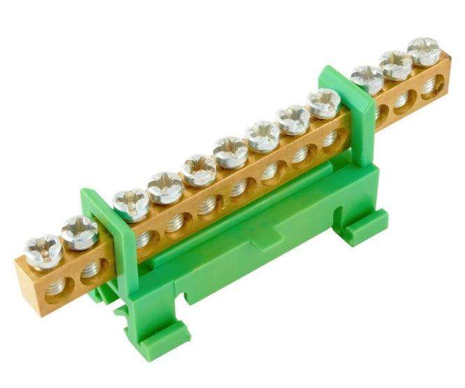 12 W Din Clip On Earth Bar Green Sp12 Ne