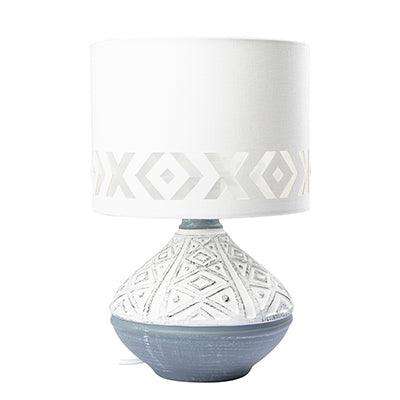 Bali Table Lamp Grey & White E27 1x40w