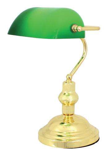 Bankers Table Lamp 230mm Polished Brass