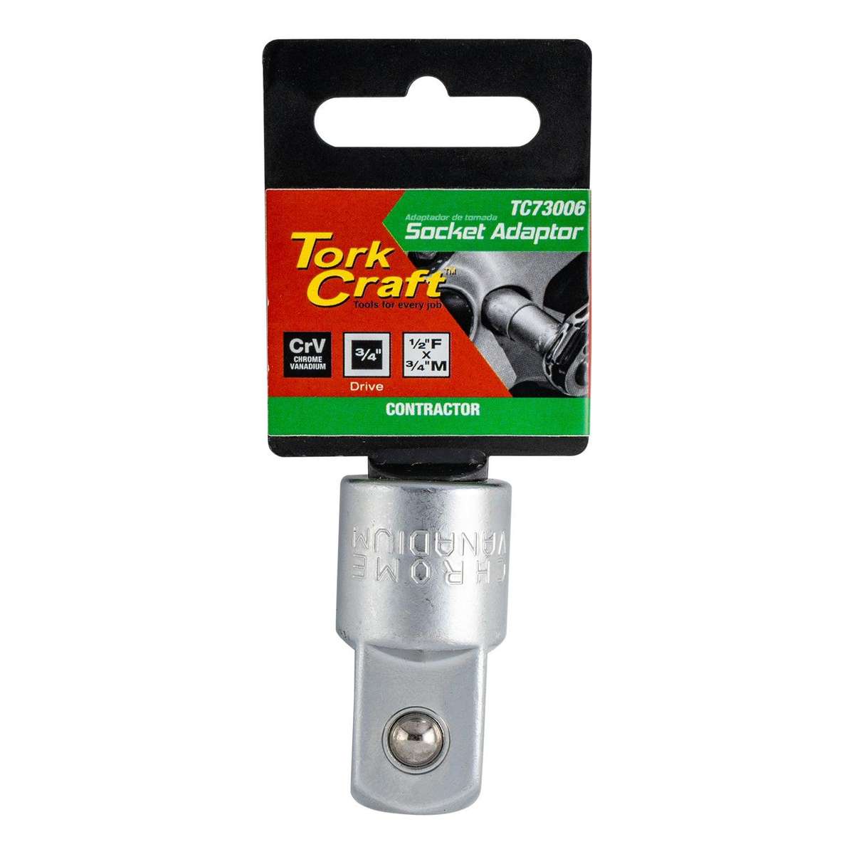 Tork Craft Socket Adaptor 1/2'f X 3/4'm Square