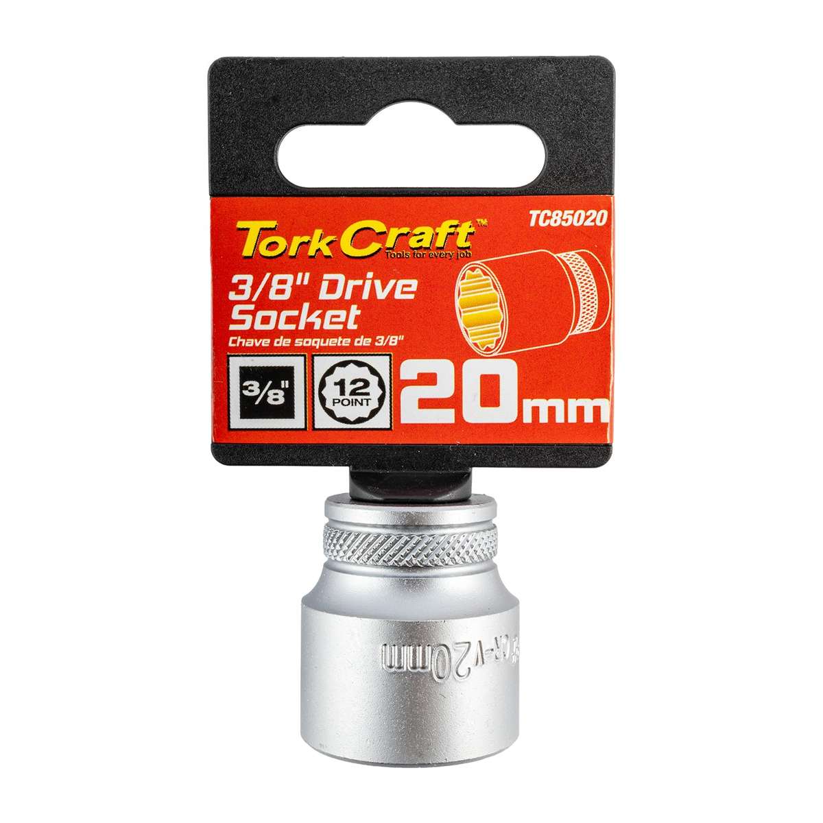 Tork Craft Socket 3/8'dr 20 Mm 12 Pt Crv