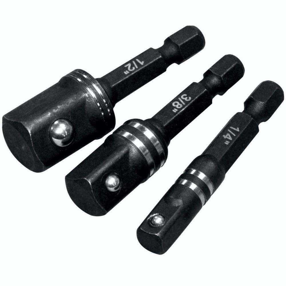 Tork Craft Impact Socket Adaptor 3 Pc Set 1/4' 3/8' 1/2'