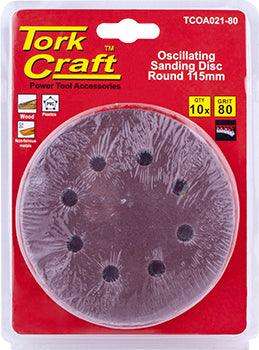 Tork Craft Oscillating Sandpaper A/O 115 Mm 10 Pc Round 80 Grit