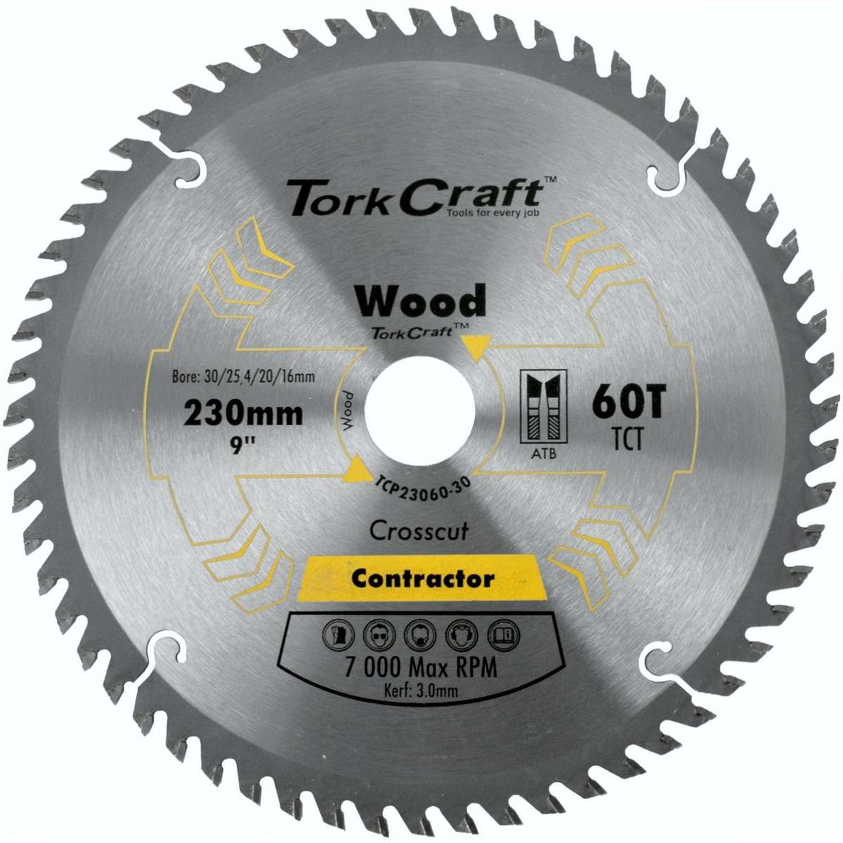 Tork Craft Blade Contractor 230 X 60 T 30/1/20/16 Circular Saw Tct