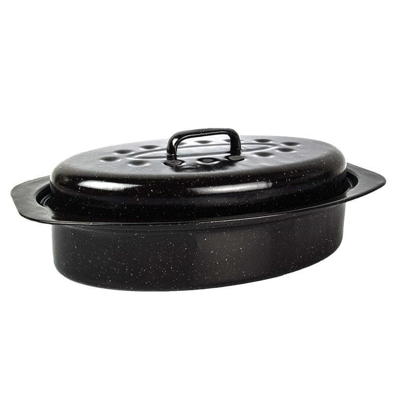 Kaufmann Oval Enamel Coated Pan + Lid 3 L
