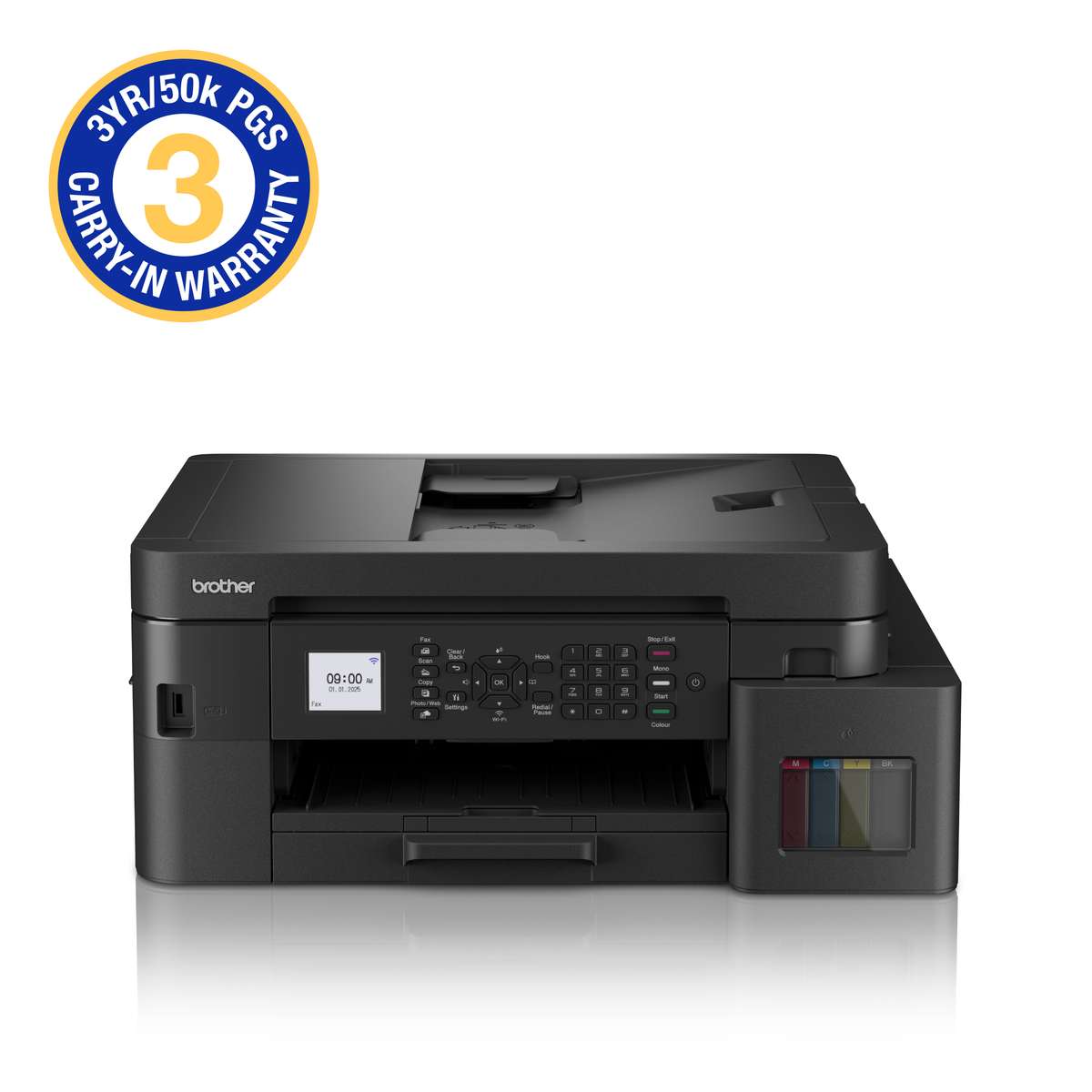 Brother Colour Ink Tank A4 4-IN-1 Print Copy Scan Fax/ USB/ Wired Wireless/ WIFI Direct/ Duplex P...