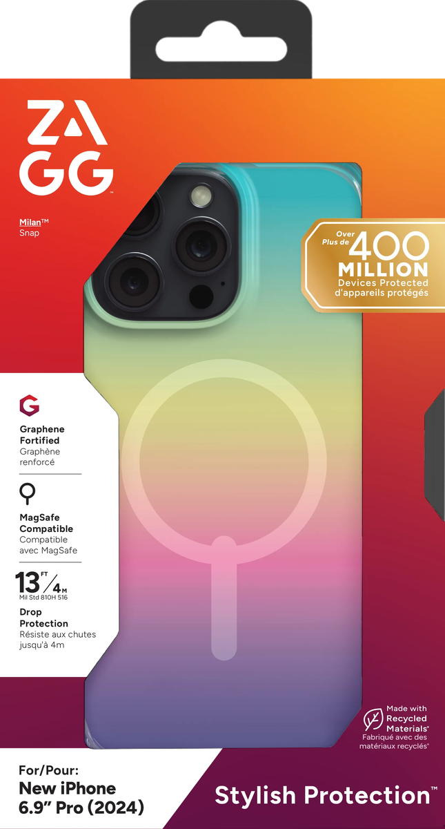 Zagg Cases Milan Snap Apple IP16 Pro Max Iridescent