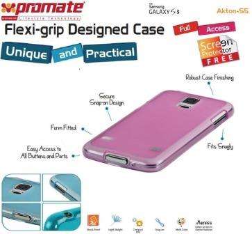 Promate Pink Akton S5 Flexigrip Protective Shell Case