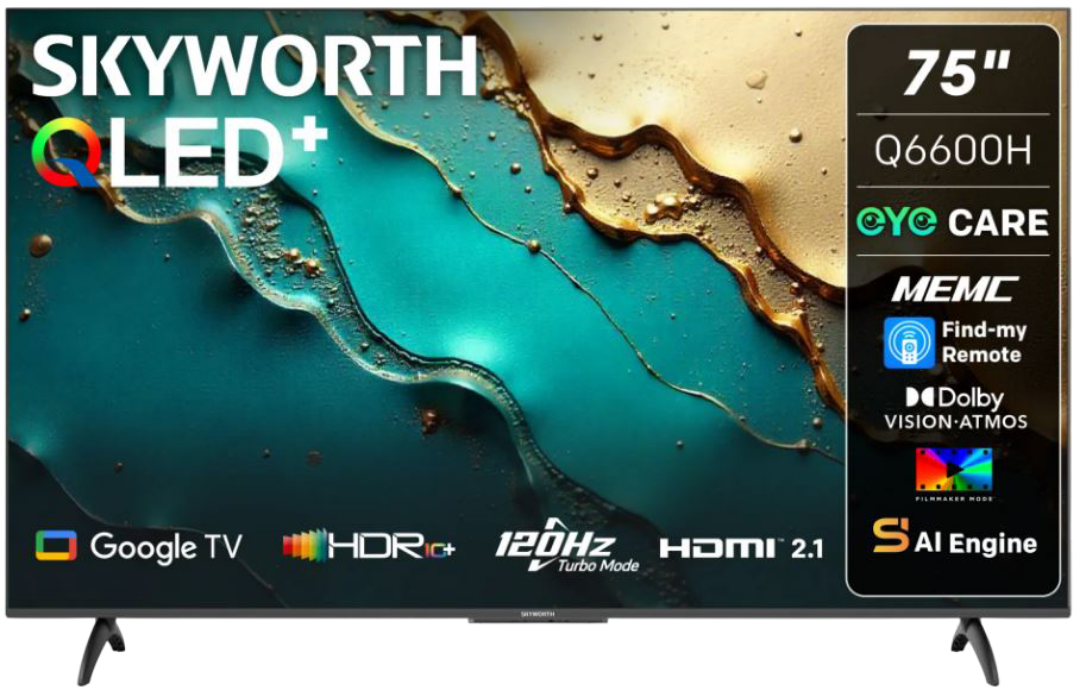 Skyworth 75-INCH Q6600H 4K UHD Qled Google TV