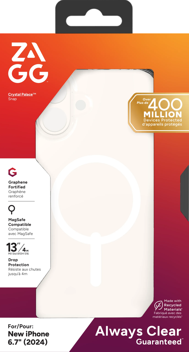 Zagg Cases Crystal Palace Snap Apple IP16 Plus Clear
