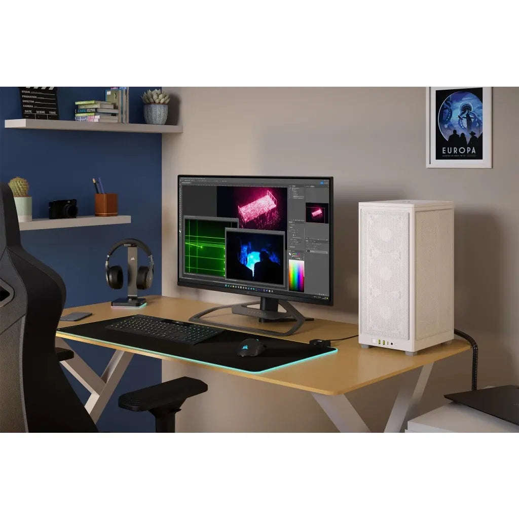 Corsair 2000D Airflow White Mini-Itx PC Case; 3X 2.5'' Drive Bays; Up To 360MM Radiator Compatible