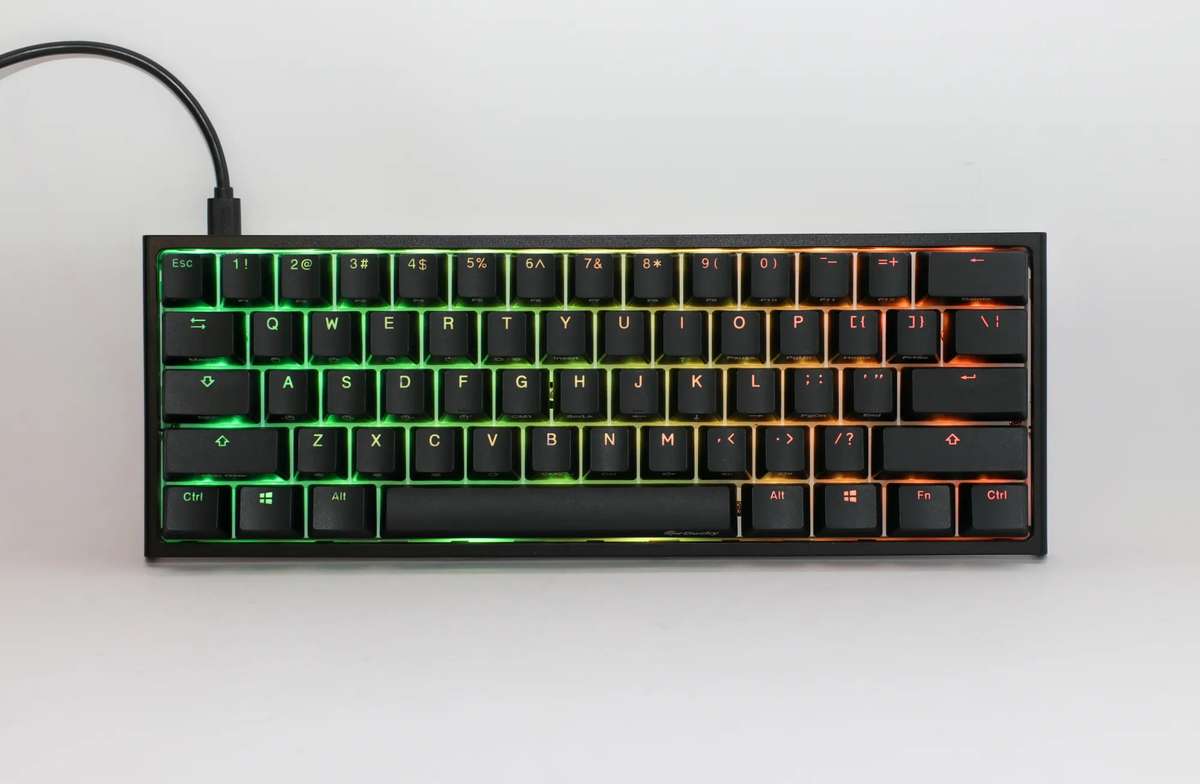 Rct PC Ducky Keyboard One 2 Pro 60% Mechanical Keyboard; RGB; Pbt Double Shot Keycaps Cherry Black .