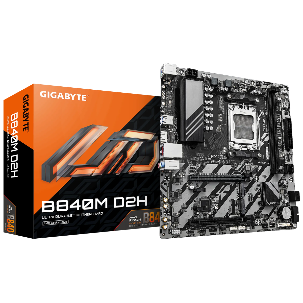 Gigabyte AMD B840 Chipset For AMD AM5; 2X Dual DDR5; 2X M2; 1X HDMI