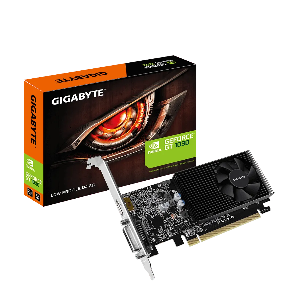 Gigabyte Nvidia Geforce Gt 1030 2GB GDDR4; 64-BIT Memory Bus; Pci Express 2.0; 1X Dual-Link Dvi-D...