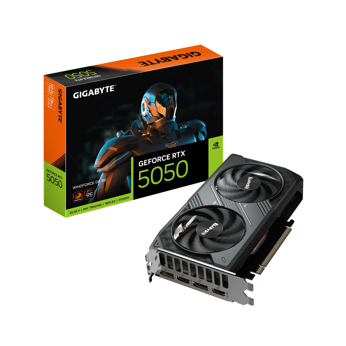Gigabyte Nvidia Geforce Rtx 5050 Windfore Oc 8GB GDDR6; 128-BIT Memory Bus; 2X HDMI; 2X Displayport.