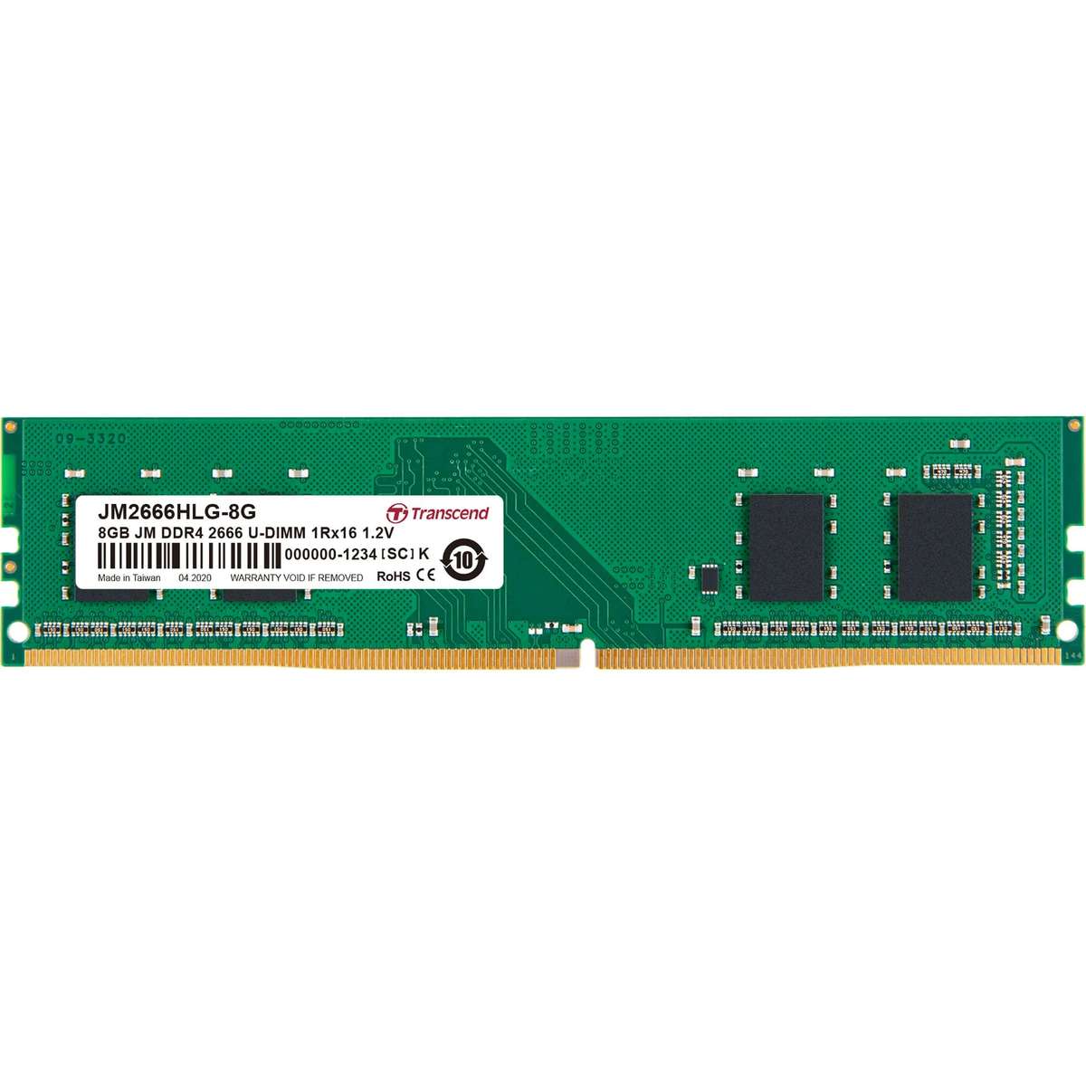 Transcend 8GB DDR4 2666MHZ Desktop U-Dimm 1RX16 1GX16 CL19 1.2V