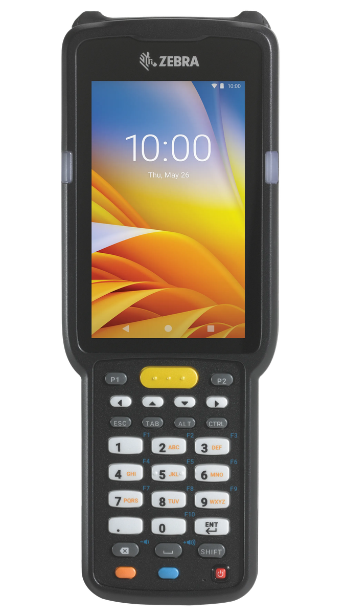 Zebra MC3300x Mobile Computer; Brick Straight Shooter; 2D SE4770; 38 Key; Android