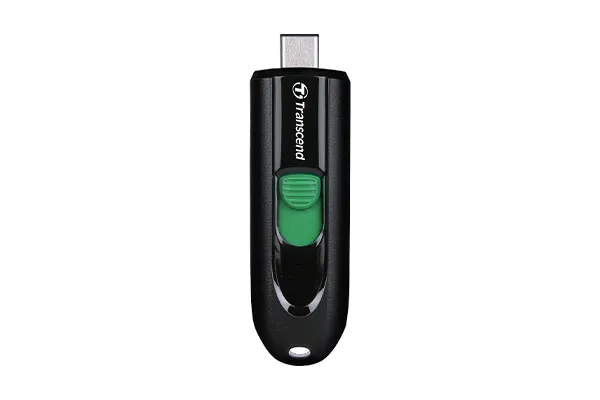 Transcend 128GB JF790C USB C (5GPBS) Capless Flash Drive Black And Green