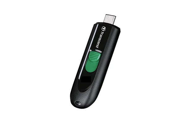 Transcend 128GB JF790C USB C (5GPBS) Capless Flash Drive Black And Green