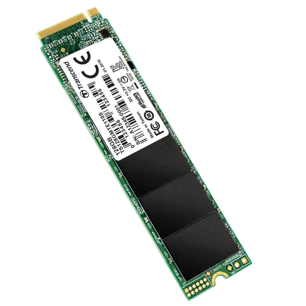 Transcend 128GB MTE110S PCI-E Gen 3X4 M.2 2280 SSD 3D Tlc 1500 Mb/S Read 550 Mb/S Write 50 Tbw