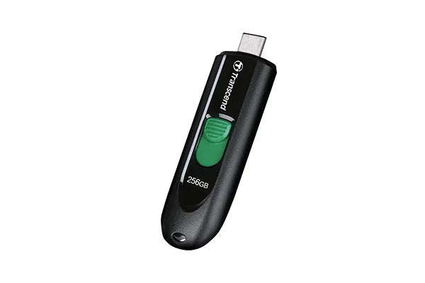 Transcend 256GB JF790C USB C (5GPBS) Capless Flash Drive Black And Green