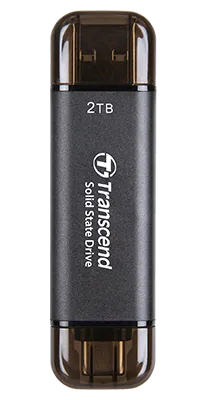 Transcend 2 TB ESD310C USB3.2 Type A & C (USB 10GBPS) Otg Compact Portable SSD Read 1050MB/S Writ...
