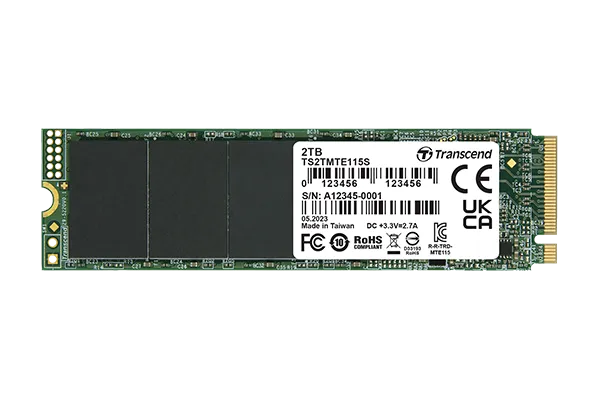 Transcend 2TB MTE115S PCI-E Gen 3X4 M.2 2280 SSD 3D Nand 3200 Mb/S Read 1900 Mb/S Write 800 Tbw