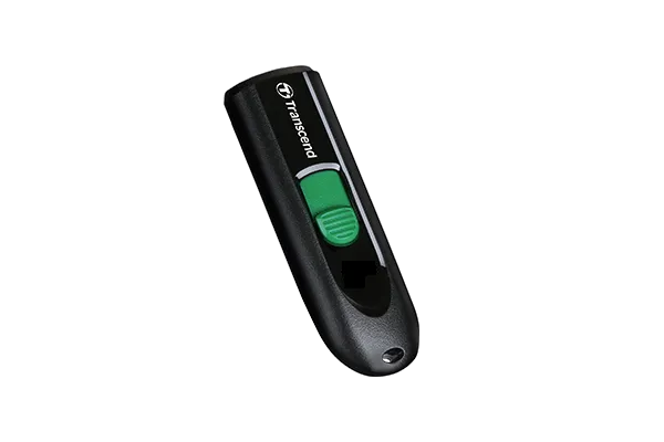 Transcend 64GB JF790 USB C (5GPBS) Capless Flash Drive Black And Green
