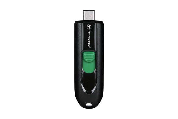 Transcend 64GB JF790 USB C (5GPBS) Capless Flash Drive Black And Green