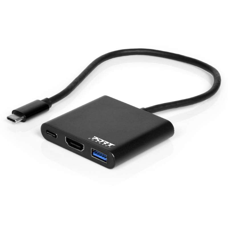 Port USB Type-C To 1 X HDMI|1 X USB3.0|1 X Type-C 60W Pd Dock Black