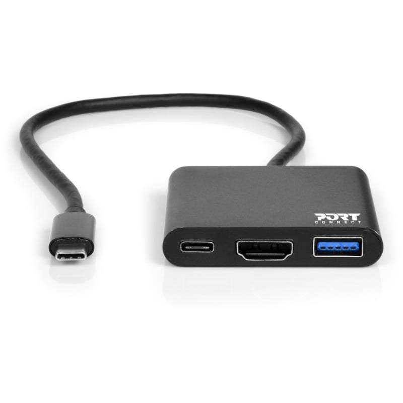 Port USB Type-C To 1 X HDMI|1 X USB3.0|1 X Type-C 60W Pd Dock Black