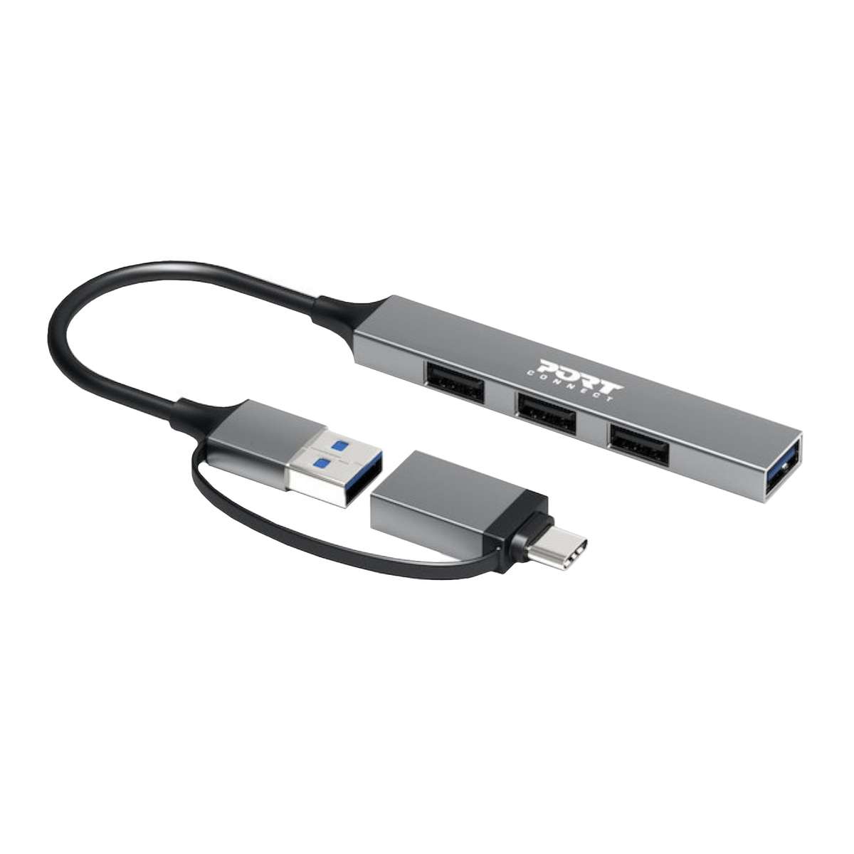 Port Connect USB Type-C To 4-PORT Usb-A 3.0/2.0 Hub