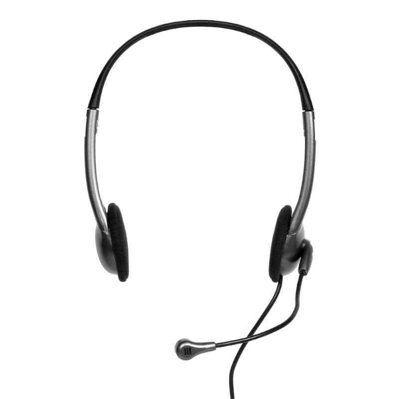 Port Stereo Headset With Mic With 1.2M CABLE|1 X 3.5MM|VOLUME Controller Black