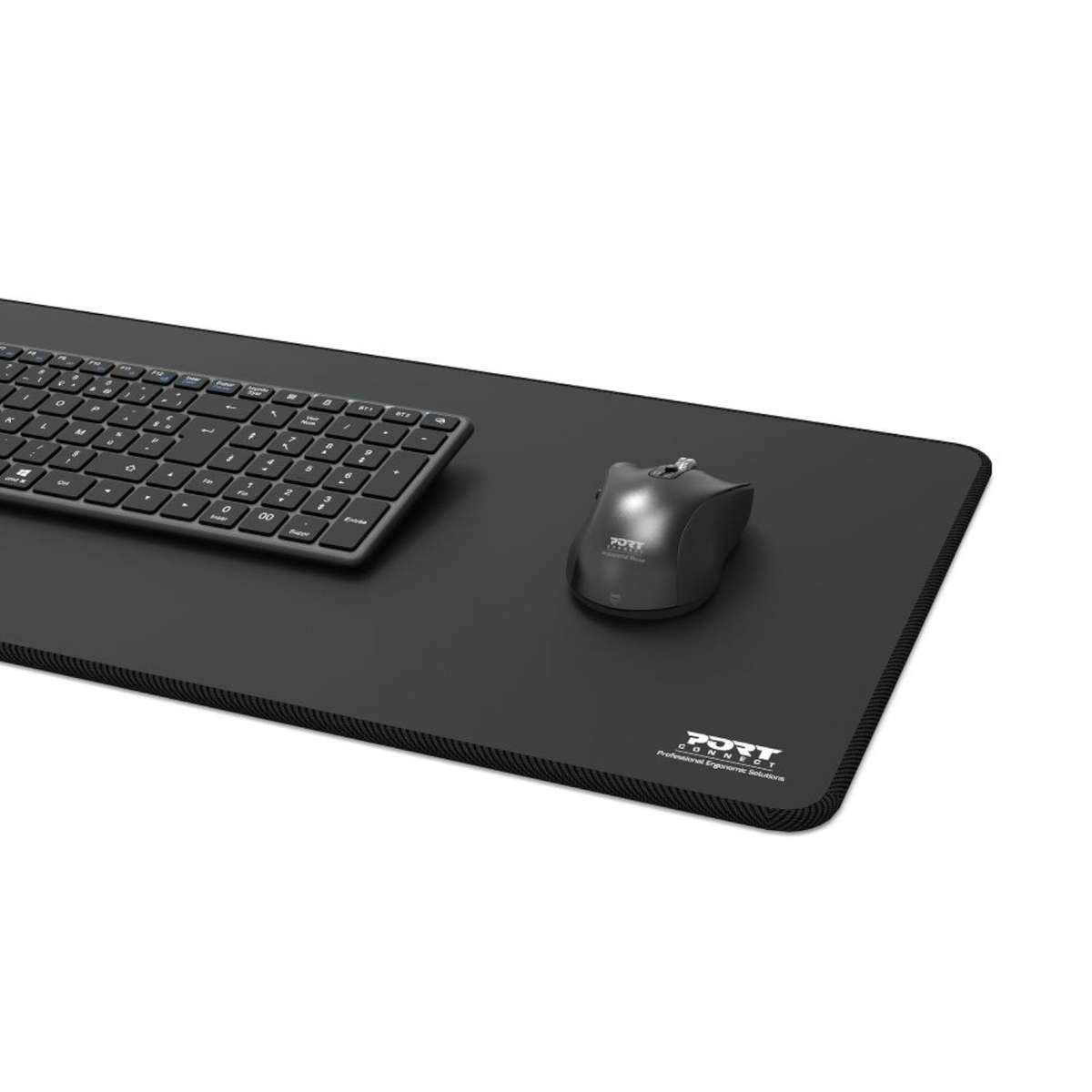 Port Connect Professional Desk Pad Black (300 X 700MM)