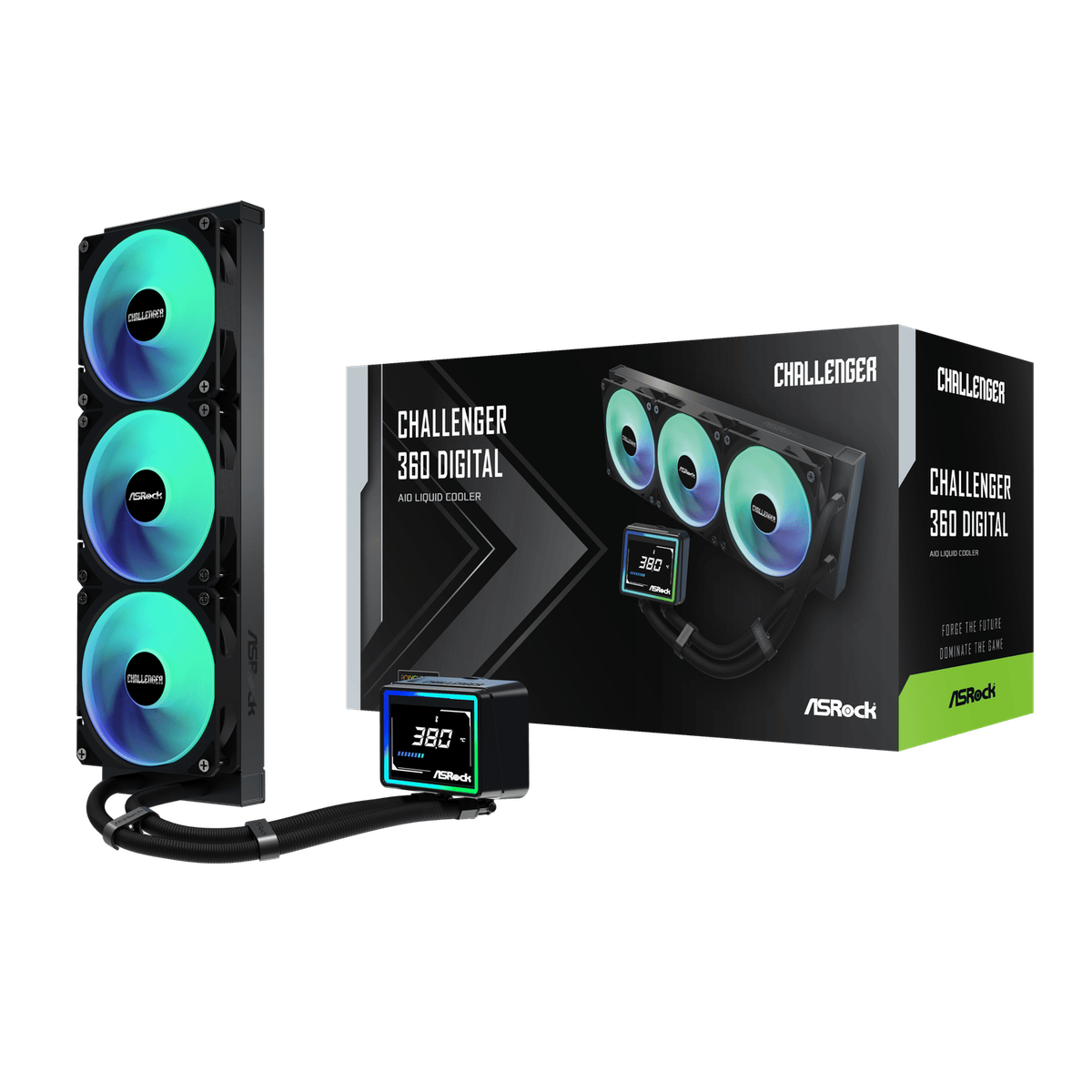 Asrock Challenger 360 Digital Aio Liquid Cooler Black