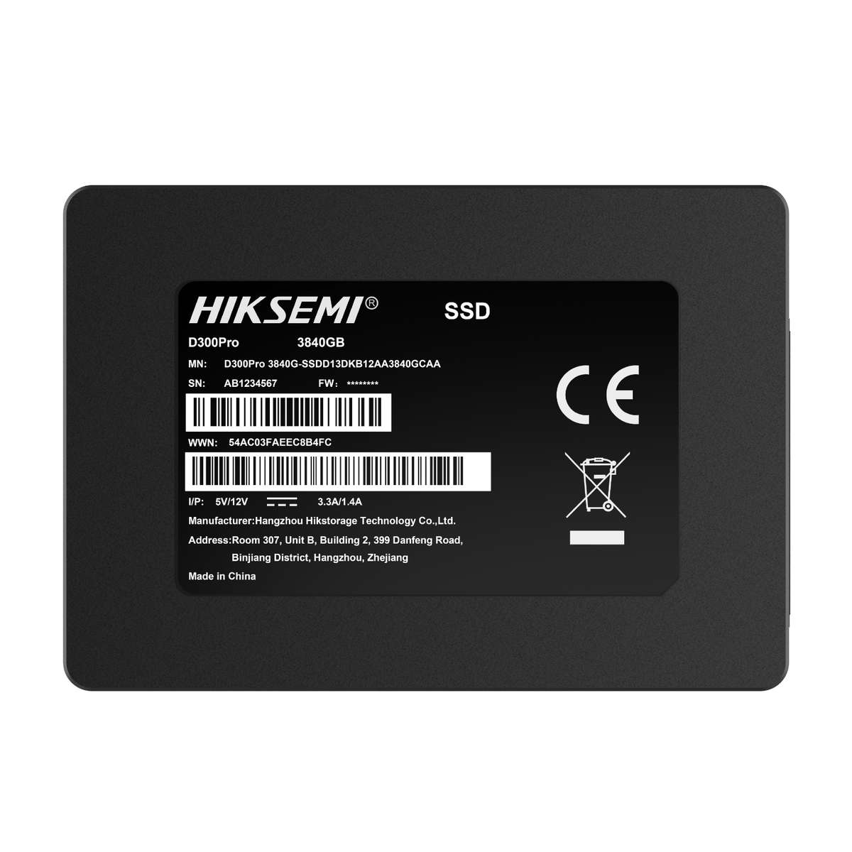 Hiksemi D300 Pro Tantalum Capacitor 3840GB SATA III Enterprise SSD