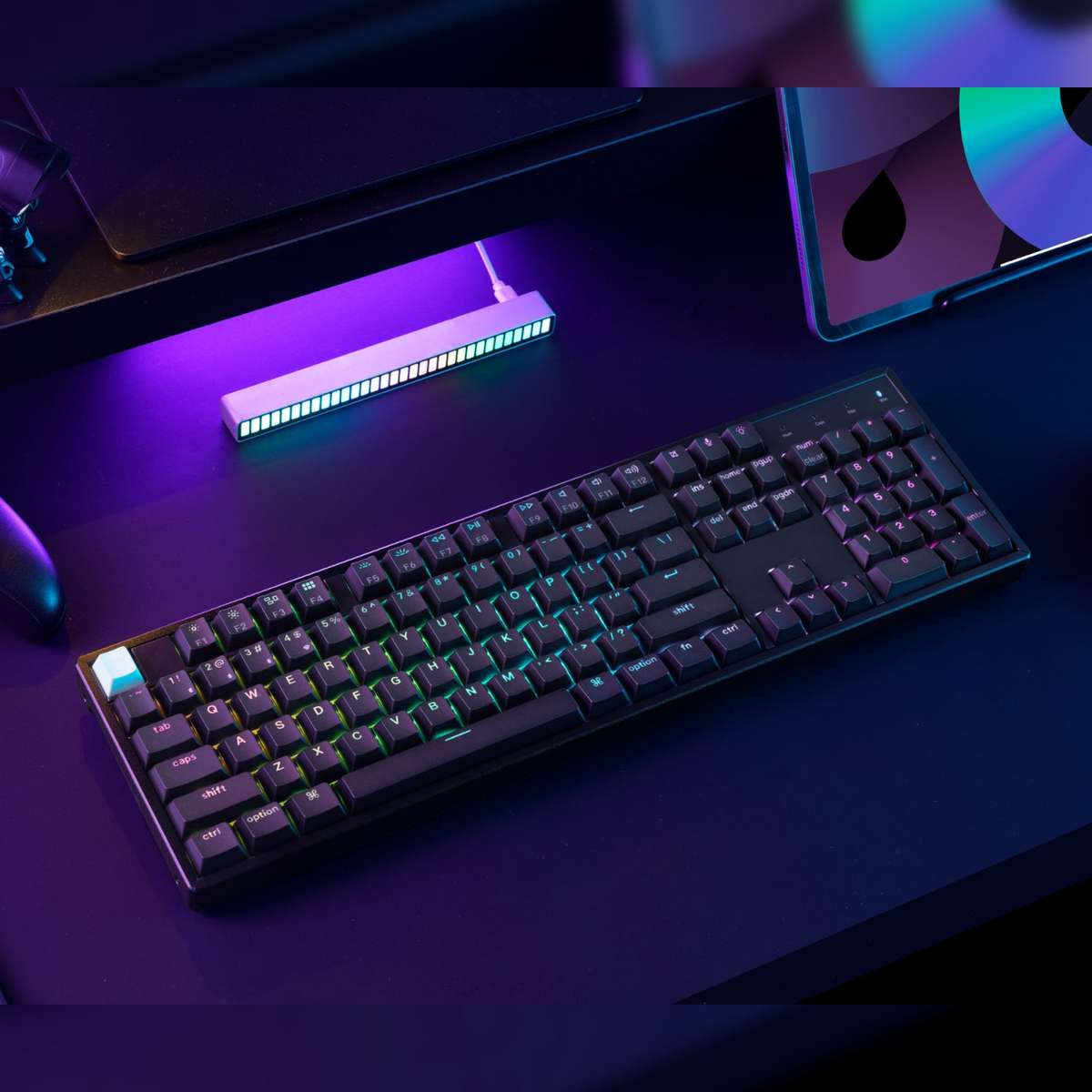 Keychron K10 He 100% Hot-Swap Gateron Dbl-Rail Nebula Switch RGB Wireless Keyboard Black