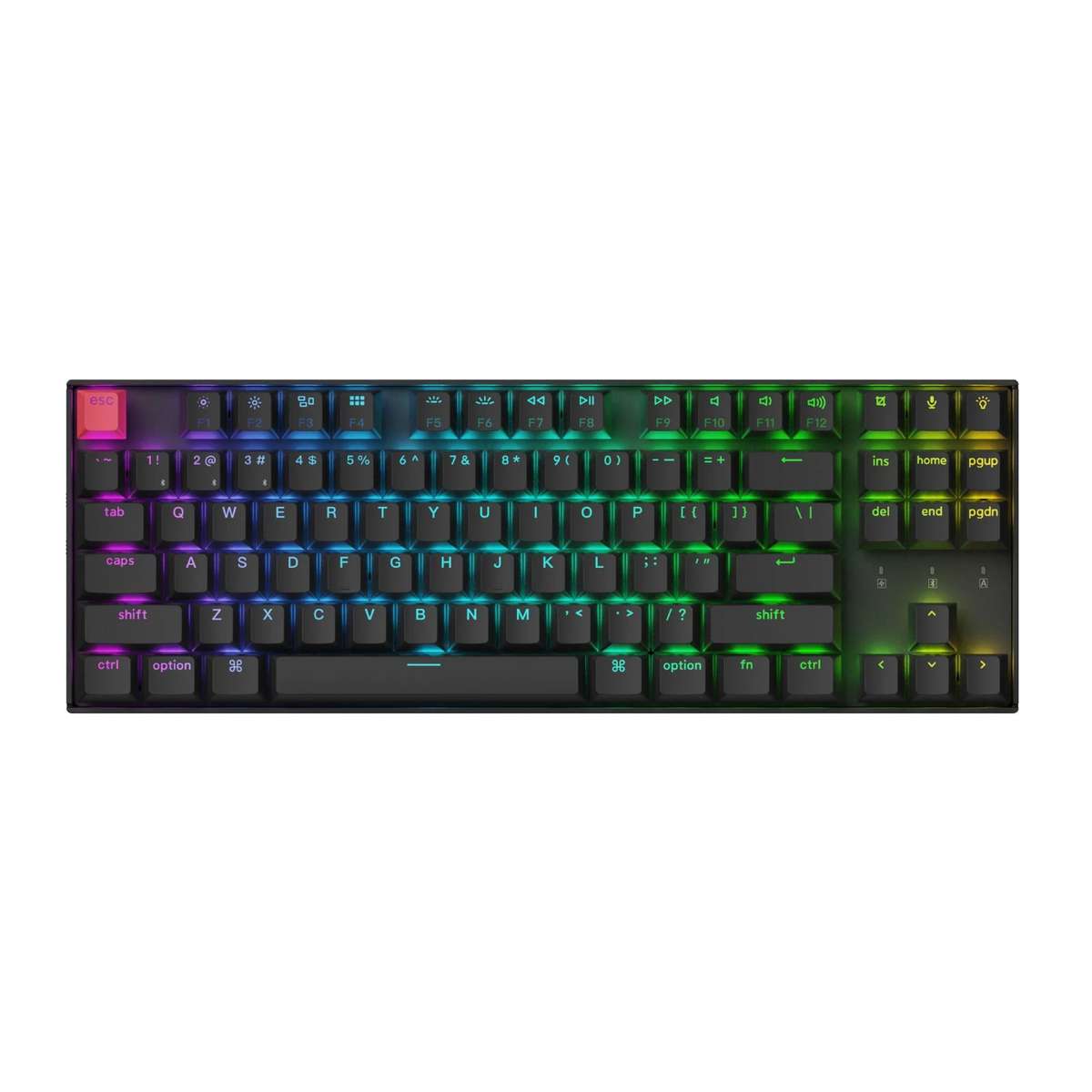 Keychron K8 Qmk 80% Tkl Wireless Mechanical Keyboard V2 Red Switches Black
