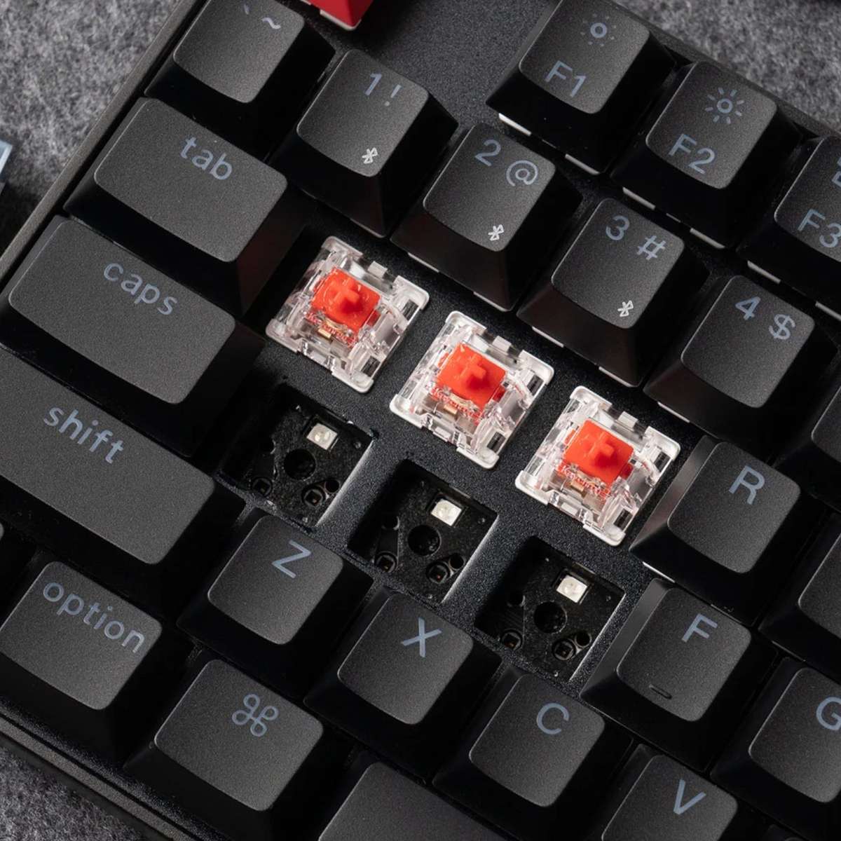 Keychron K8 Qmk 80% Tkl Wireless Mechanical Keyboard V2 Red Switches Black
