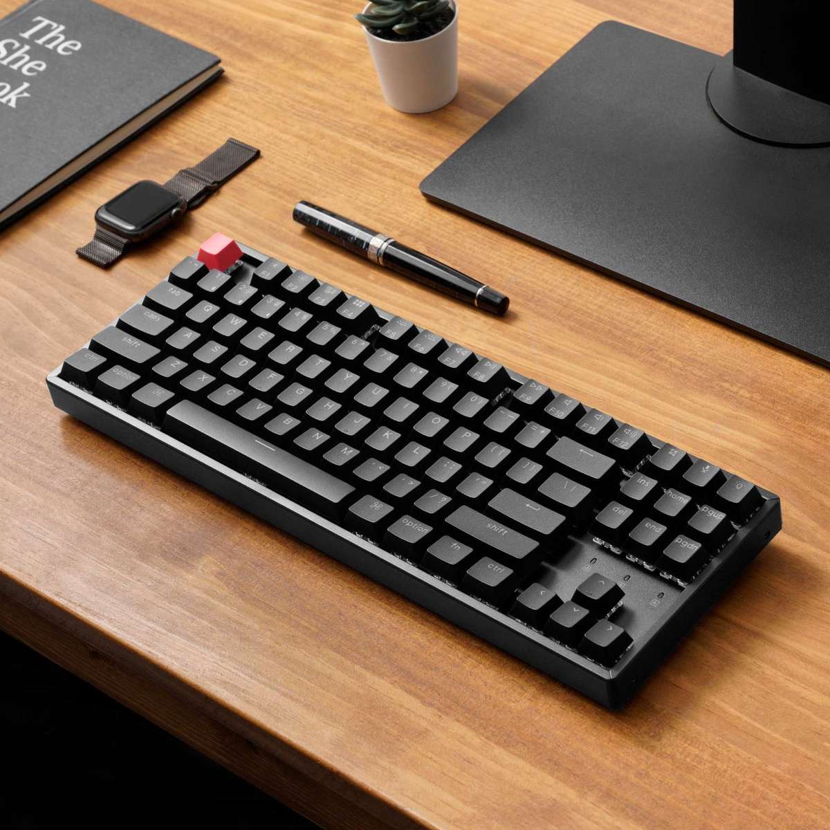 Keychron K8 Qmk 80% Tkl Wireless Mechanical Keyboard V2 Red Switches Black