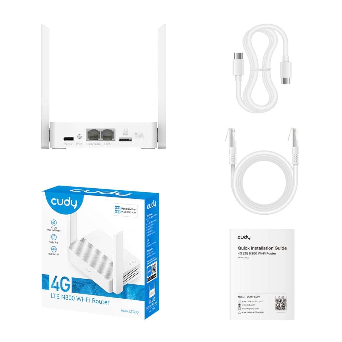Cudy 4G Lte N300 WI-FI Router White