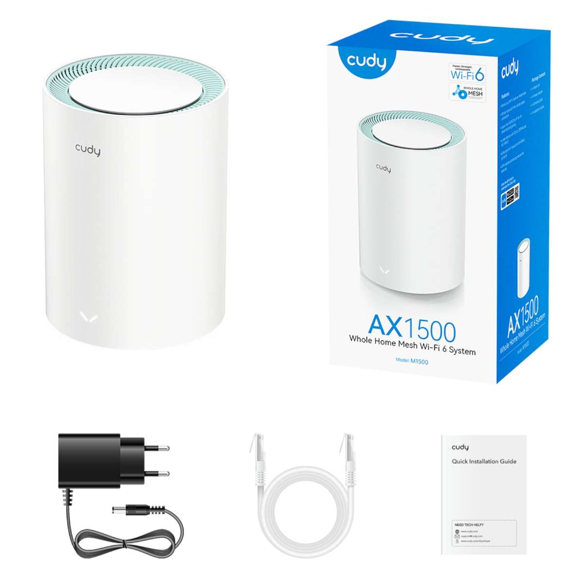 Cudy AX1500 Gigabit Mesh WI-FI 6 System  1 Pack