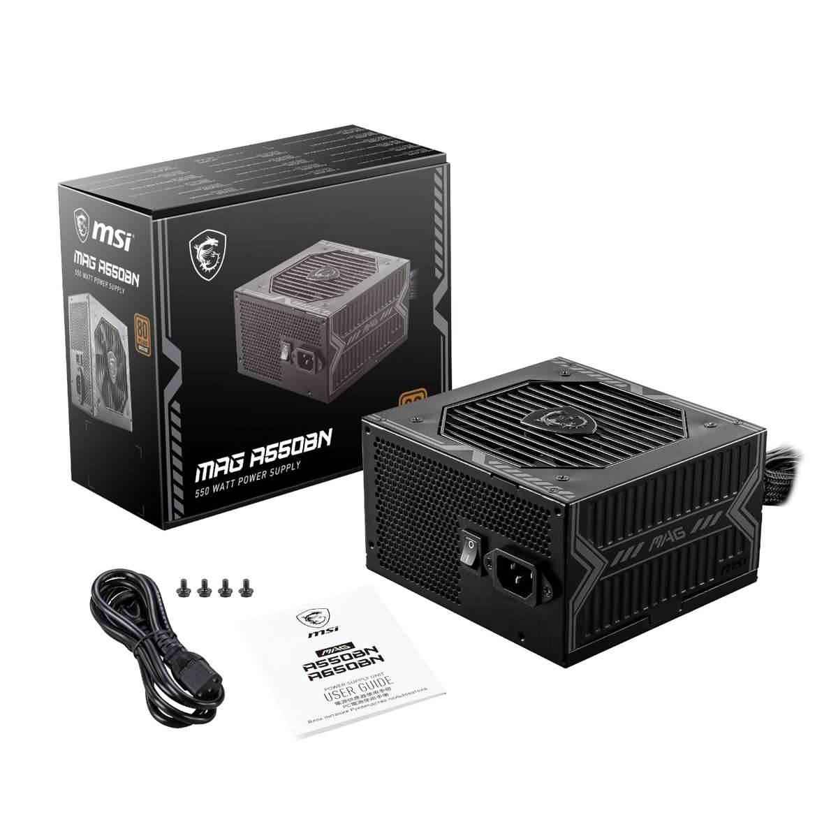 Msi 550W 80 Plus Bronze Non-Modular ATX Power Supply