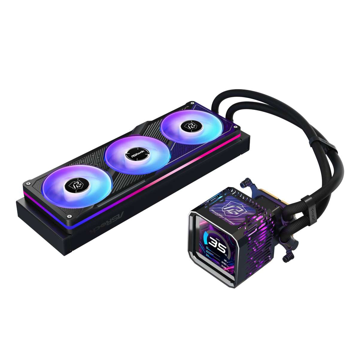 Asrock Phantom Gaming 360 Lcd All-In-One Liquid CPU Cooler Black