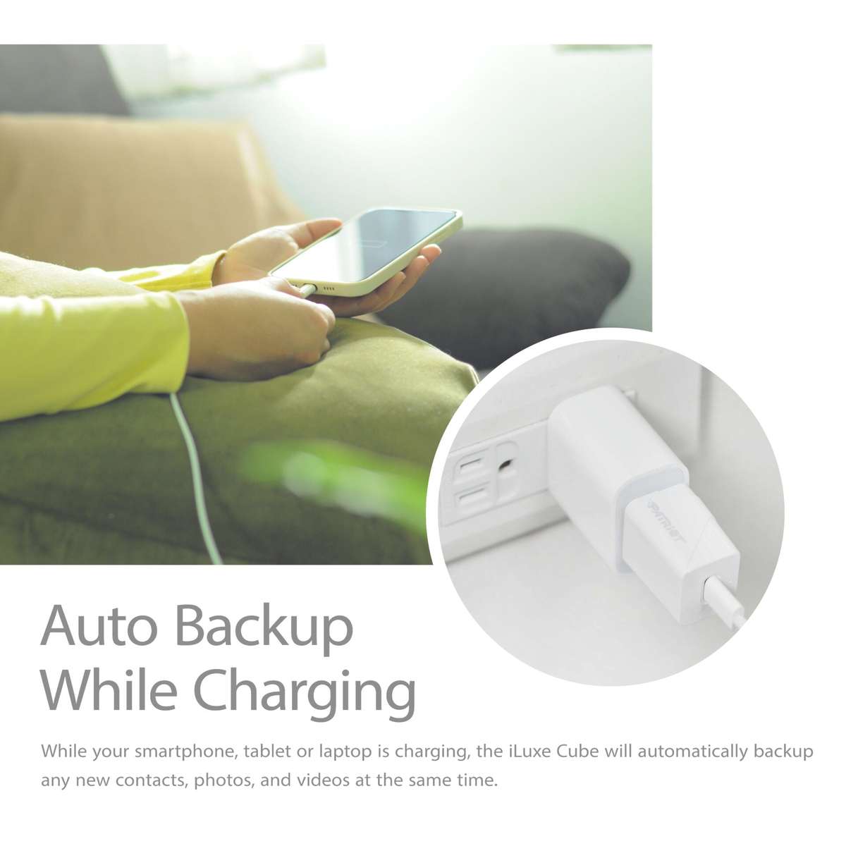 Patriot Iluxe Cube 256GB Type-C Smart Backup Solution White